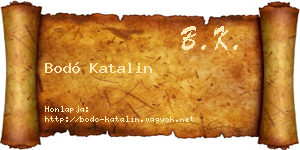 Bodó Katalin névjegykártya